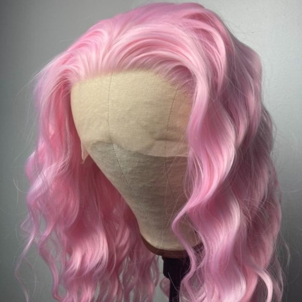 Light Pink Wig Lace Front Wig - Picture 5 of 9